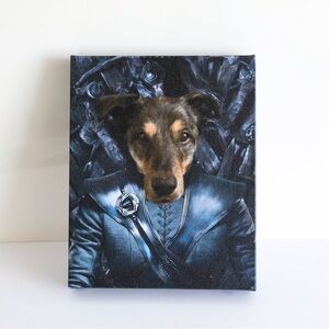 Dog painting Iron Throne Game of Thrones overlord king puppy pet wall art doggo